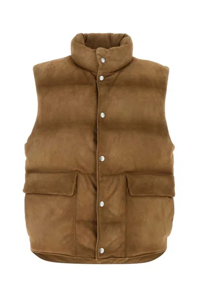 Prada Jackets And Vests In Brown