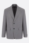 Prada Single-breasted Wool And Mohair Blazer In Grey