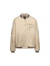 Prada Padded Leather Varsity Jacket Women In Pink