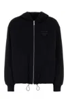 Prada Black Cotton Reversible Jacket In Black