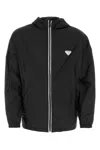 Prada Re-nylon Enamel Triangle-logo Jacket In Black