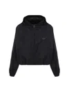 Prada Re-nylon Cropped Jacket In Black