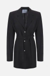 Prada Einreihige Jacke Aus Leichtem Mohair In Black