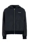 Prada Hooded Design Padded Jacket In Blue