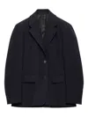 Prada Single-breasted Jacket In Straw In Blue