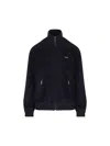 Prada Fleece Bomber Jacket In Blue