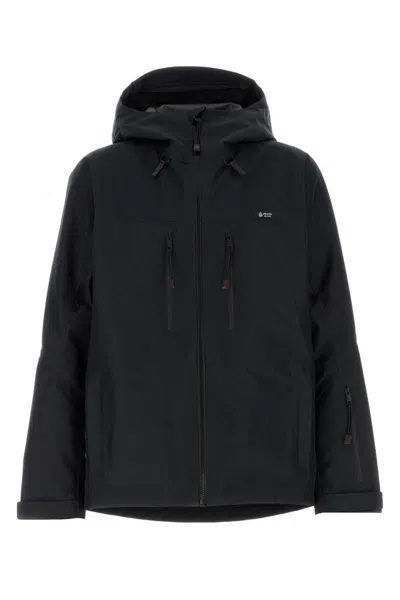 Prada Polyester Hooded Windbreaker Jacket Long Sleeves In Black