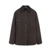 Prada Canvas Cotton Jacket Leather Collar