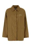 Prada Windbreaker Collared Neck Long Sleeves In Green