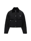 Prada Kurze Jacke Aus Leichtem Re-nylon In Nero