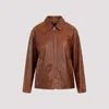 Prada Enamel-logo Leather Jacket