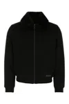 Prada Ribbed Fur Collar Jacket