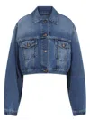 Prada Denim Cropped Jacket Flap Pockets