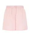 Prada Jacquard Crepe De Chine Logo Shorts In Pink