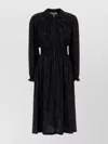 Prada Jacquard Dress Long Sleeves In Black