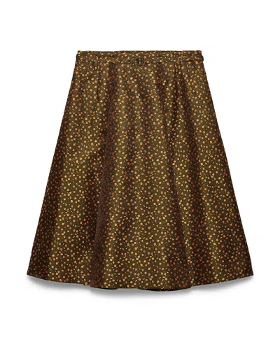 Prada High Waist Floral Skirt Full Silhouette In Multi