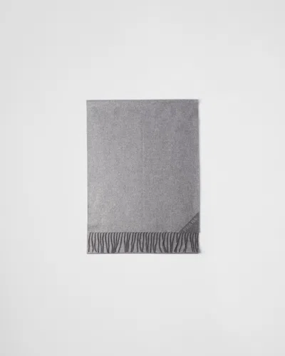 PRADA JACQUARD EVENING SILK, CASHMERE AND LUREX SCARF