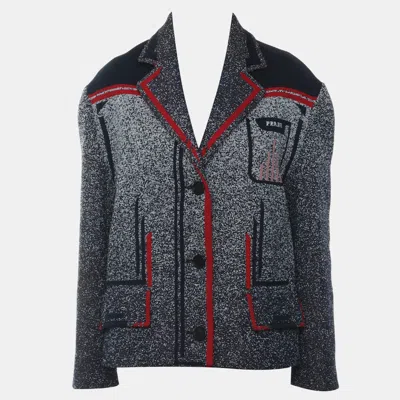 Pre-owned Prada Jacquard Jacket In Blue