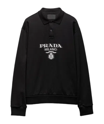PRADA LONG-SLEEVED COTTON POLO SHIRT