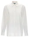 Prada Pleated Logo-jacquard Shirt In White