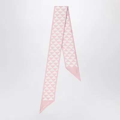 PRADA PRADA JACQUARD SCARF PINK/WHITE