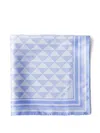 Prada Jacquard Silk Scarf 55x55 In Blue