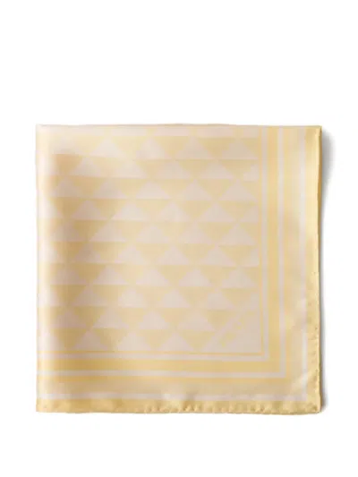 Prada Schal Aus Jacquard-seide 55x55 In Neutral