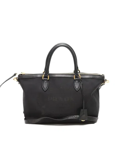 Prada Jacquard Tote Bag In Orange