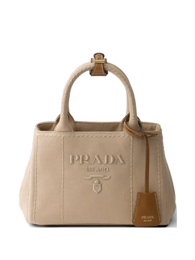 Prada Jardini Re Cotton Canvas Mini-bag In Blue