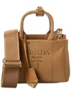 Prada Jardiniere Canvas & Leather Tote In Brown