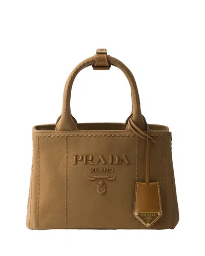PRADA JARDINIERE COTTON CANVAS MINI HANDBAG