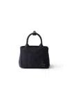 Prada Women's Jardiniere Small Cotton Canvas Top Handle Bag In Black