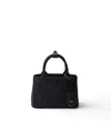 Prada Women's Jardiniere Small Cotton Canvas Top Handle Bag In Black