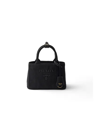 Prada Jardiniere Cotton Canvas Mini-bag In Black