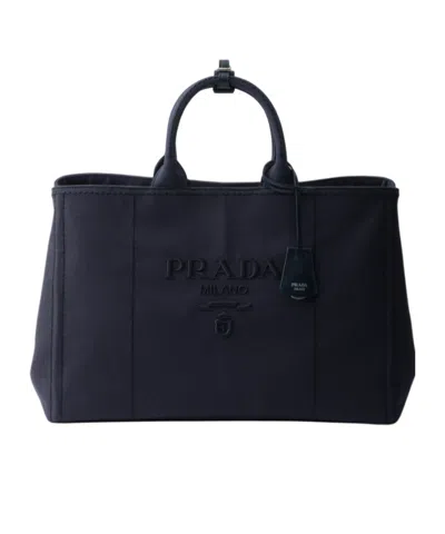 Prada Jardinière Extra Large Cotton Canvas Tote Bag