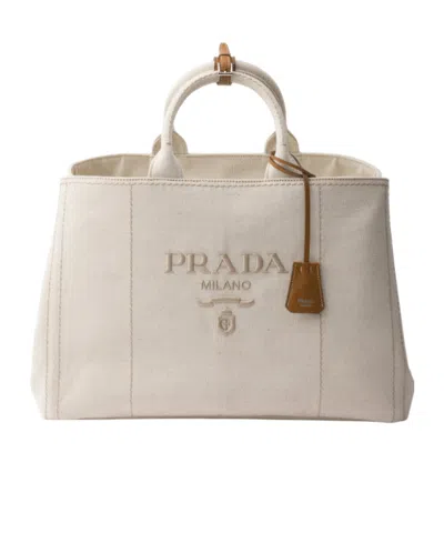 PRADA PRADA LOGO-EMBROIDERED TOP HANDLE BAG