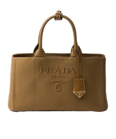 Prada Jardinière Large Cotton Canvas Handbag