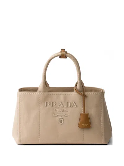 Prada Women's Jardinière Cotton Canvas Tote Bag In Pink