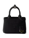 Prada Women's Jardiniere Small Cotton Canvas Top Handle Bag In Black
