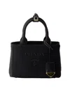 Prada Women's Jardiniere Small Cotton Canvas Top Handle Bag In Black