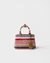 Prada Mini Bag Aus Gestreiftem Baumwoll-canvas