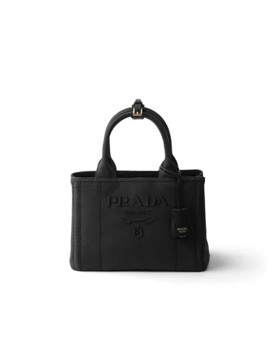 PRADA PRADA JARDINIÈRE SMALL COTTON CANVAS BAG