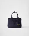 Prada Kleine Handtasche Aus Baumwoll-canvas In Ostseeblau