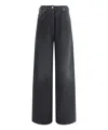 Prada Loose Fit Cotton Jeans With Belt Loops In Black