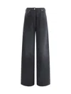 Prada Loose Fit Cotton Jeans With Belt Loops In Black