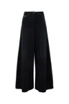 Prada Women Black Denim Wide-leg Jeans In Black