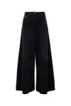 Prada Women Black Denim Wide-leg Jeans In Black