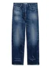 Prada Five Pocket Trousers With Distressed Faded Effect In Blue