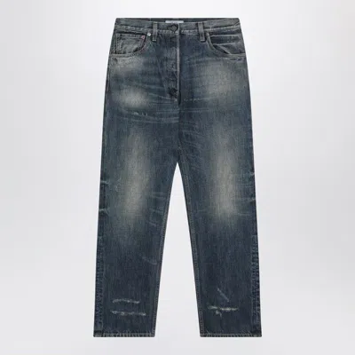 Prada Vintage-wash Straight-leg Jeans Size 26 In Blue