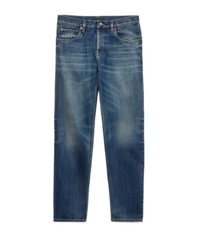 PRADA PRADA LOGO-PATCH DENIM JEANS